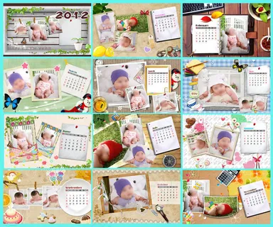 2012年儿童摄像模板台历PSD素材