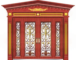 欧式罗马柱四开门图片