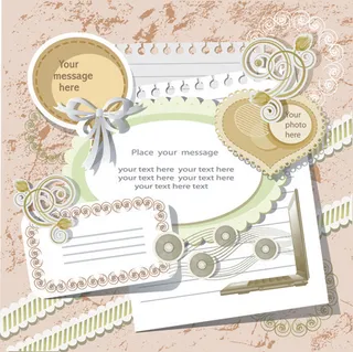 可爱童趣剪贴薄主题设计矢量素材-5