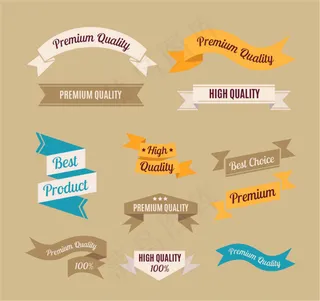 12款优质条幅丝带矢量素材