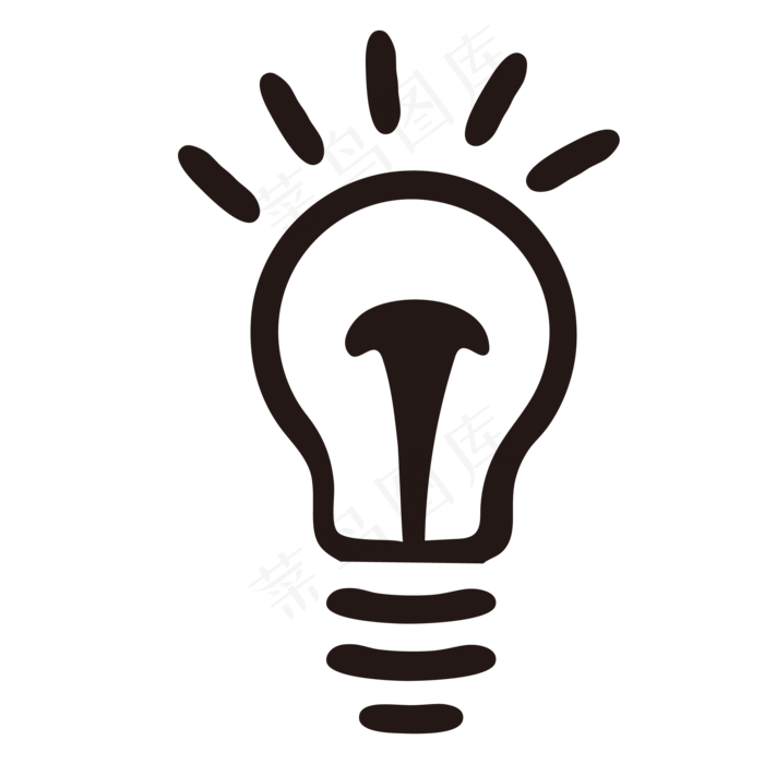 卡通插画黑色灯泡卡通插画黑色灯泡