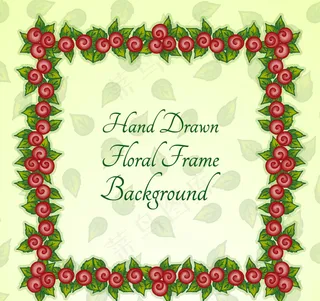 红色花卉的花框