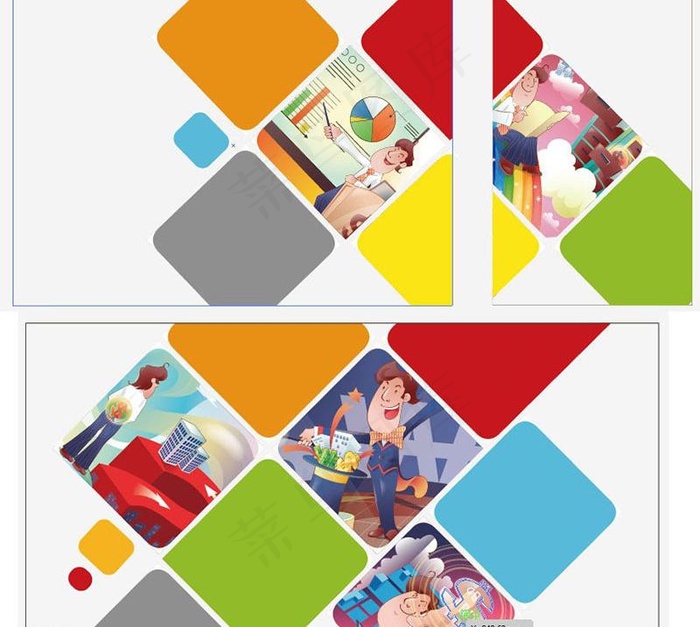 创意墙面图片ai矢量模版下载