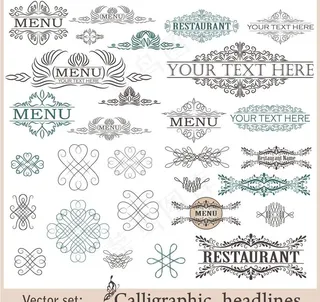 欧式花纹菜单封面图片