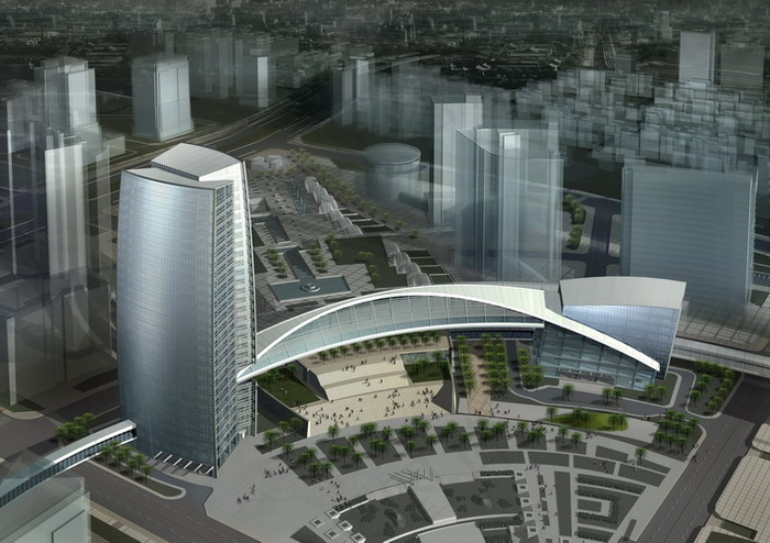 商业中心沙盘景观设计PSD分(3600X2545(DPI:72))psd模版下载