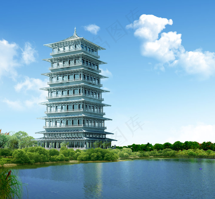 西安世园会长安塔景观PSD分