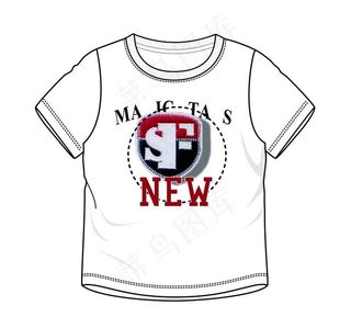 字母贴绣t恤图片