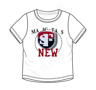 字母贴绣t恤图片