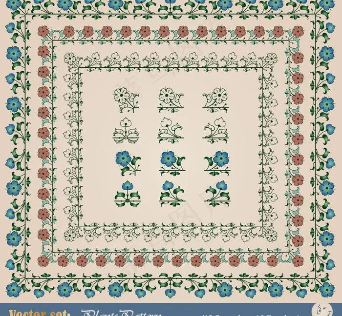 欧式花纹图片eps,ai矢量模版下载