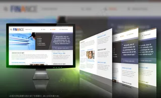 商务财经网页模板psd素材