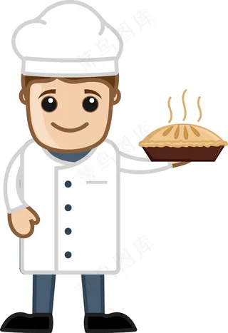 卡通矢量SHEF夹饼