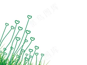 绿色小草PPT模板预览图