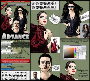 人像照片转矢量风格效果PS动作