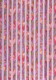 粉红花卉条纹底纹