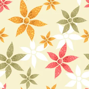 美丽的花朵图形无缝矢量背景图案ai矢量模版下载