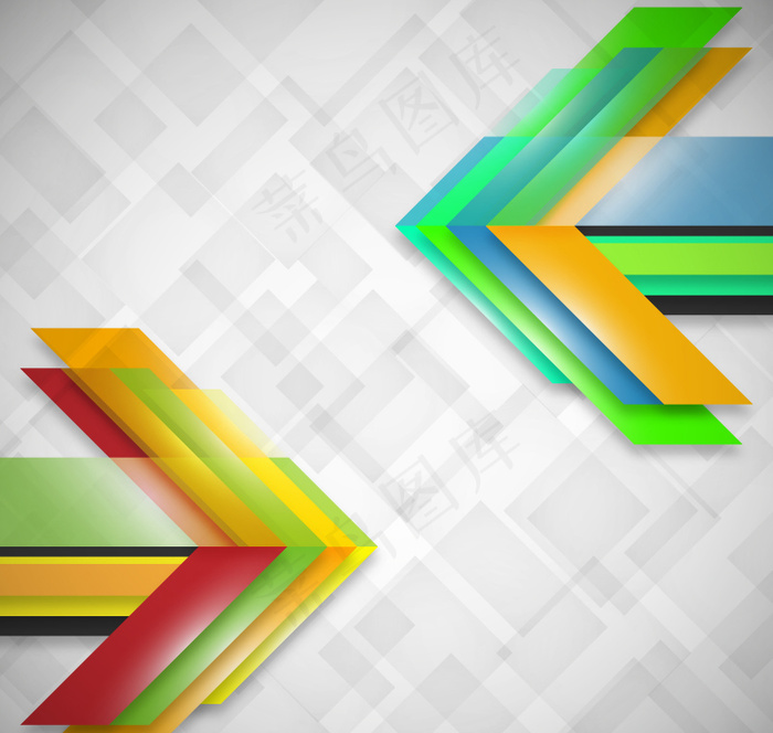 幻彩双向箭头背景矢量素材