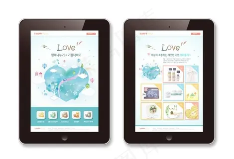 爱心创意手机版网页psd模板 爱心创意手机版网页psd模板