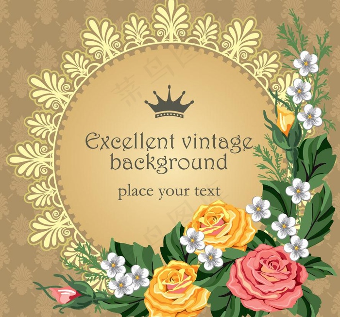 欧式花纹边框 古典花纹花朵 牡丹图...eps,ai矢量模版下载
