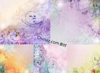 梦幻花纹背景矢量素材