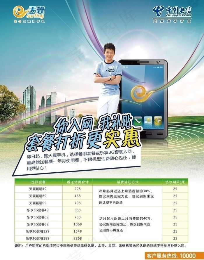 电信单页图片(2551X3437(DPI:300))psd模版下载