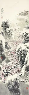 四季山水 红梅映雪图片
