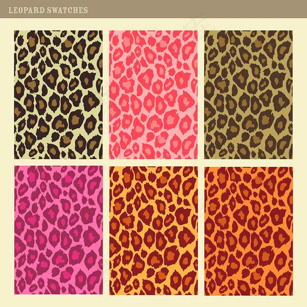 多色彩豹纹矢量素材eps,ai矢量模版下载