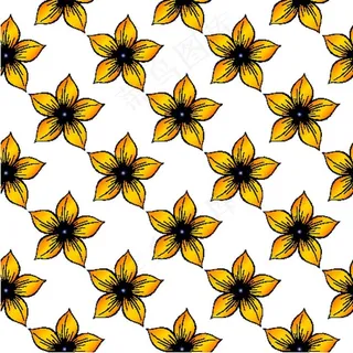 黄色花朵背景矢量图素材