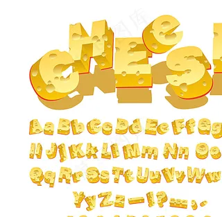 矢量奶酪字体设计