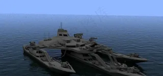 三体船战舰Boat Model