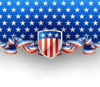美国独立日背景边框设计