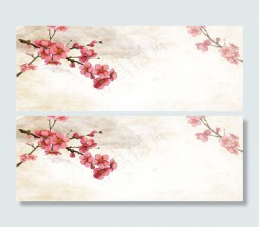 水墨梅花背景　