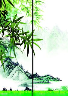 移门水墨风景模板下载