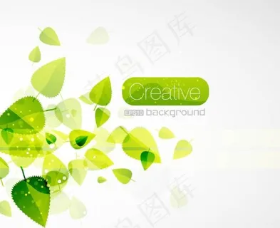 春天绿色的树叶矢量素材