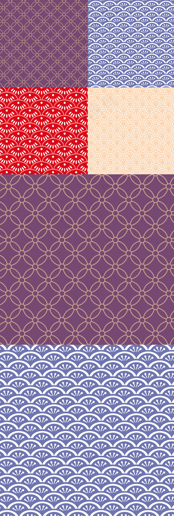 2017中式古典吉祥图案祥云海浪纹...