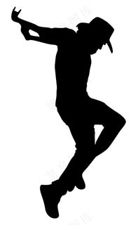 行动中的形状跳舞的男孩