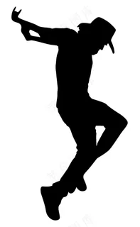 行动中的形状跳舞的男孩