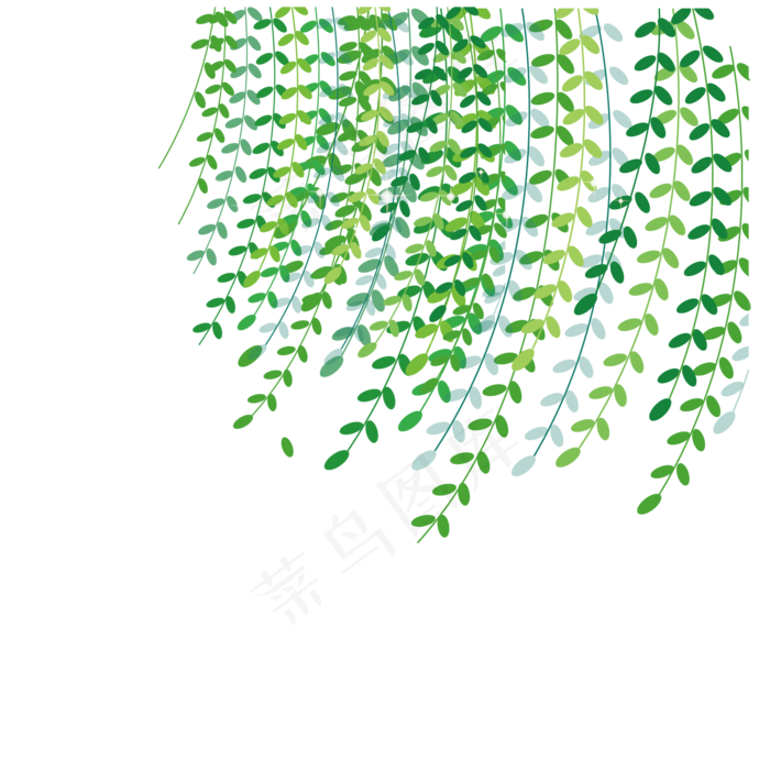 春天绿色春季柳树柳条柳枝PNG免抠...