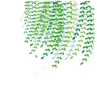 春天绿色春季柳树柳条柳枝PNG免抠...