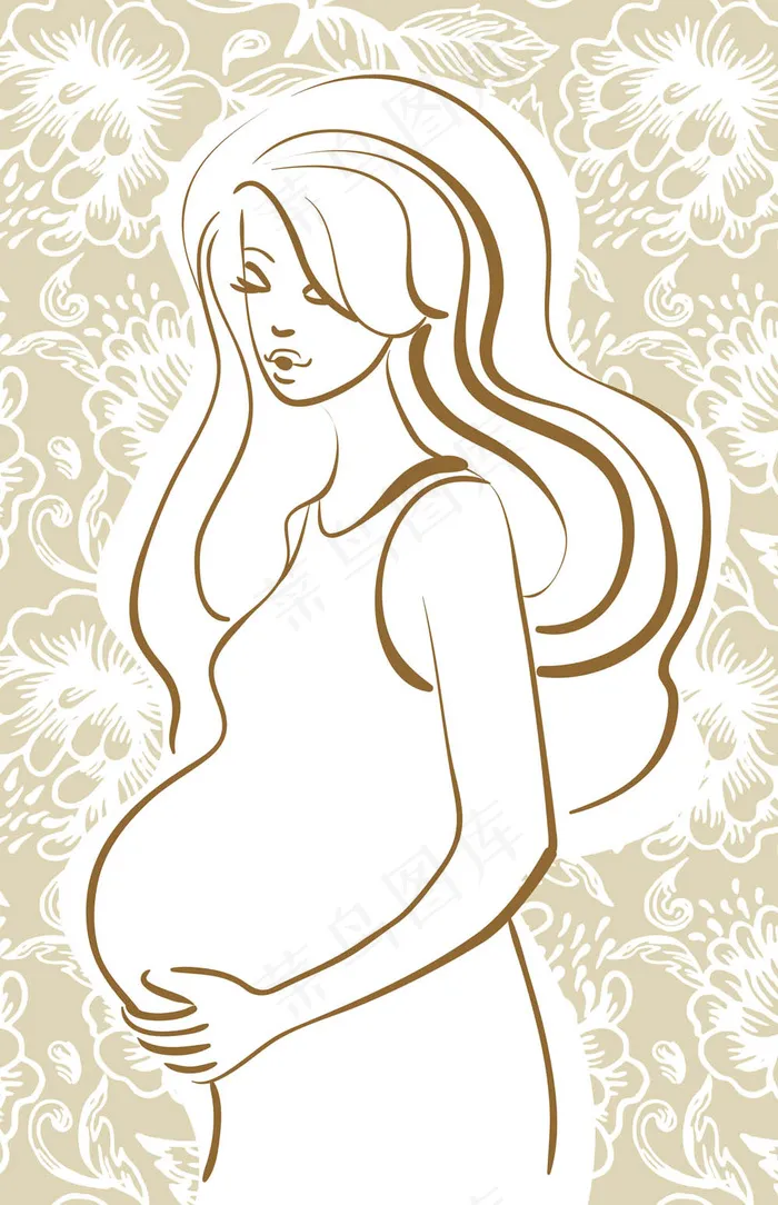 04母亲剪影矢量eps,ai矢量模版下载
