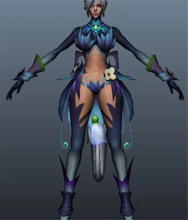 紫色服装人物游戏模型