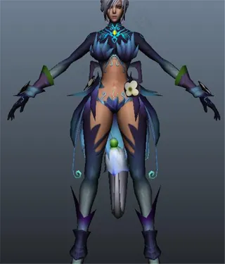 紫色服装人物游戏模型