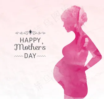 母亲节水彩贺卡
