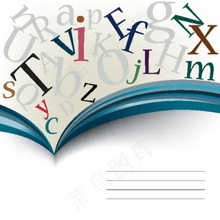 书籍字母素材矢量图3