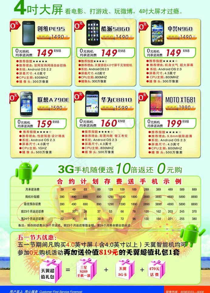 4吋手机图片