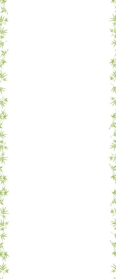 竹子花边白色背景图片psd模版下载