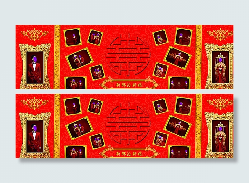 中式婚礼背景图片psd模版下载