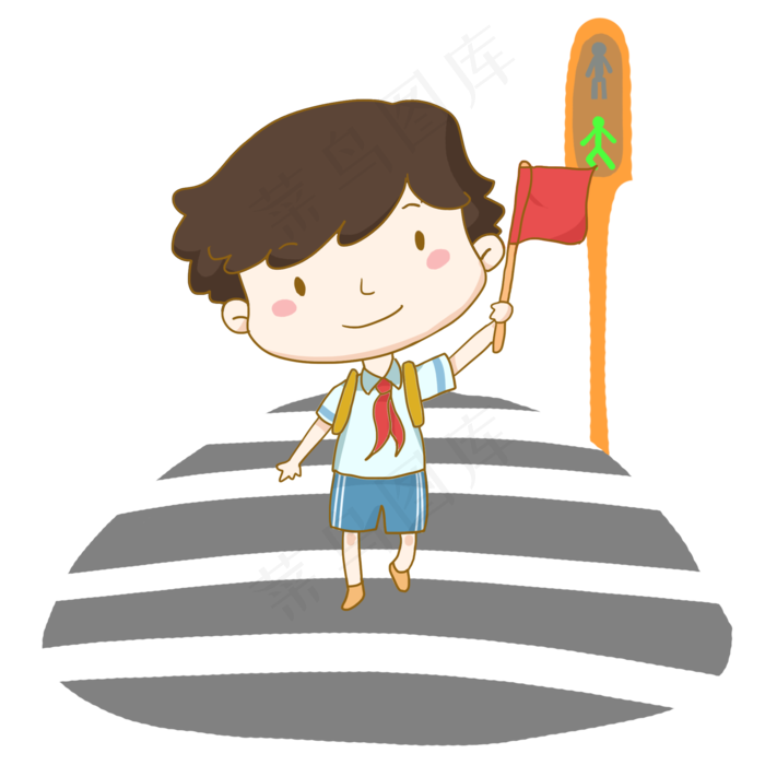 交通安全日过马路走斑马线的小学交通安全日过马路走斑马线的小学