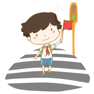 交通安全日过马路走斑马线的小学交通安全日过马路走斑马线的小学