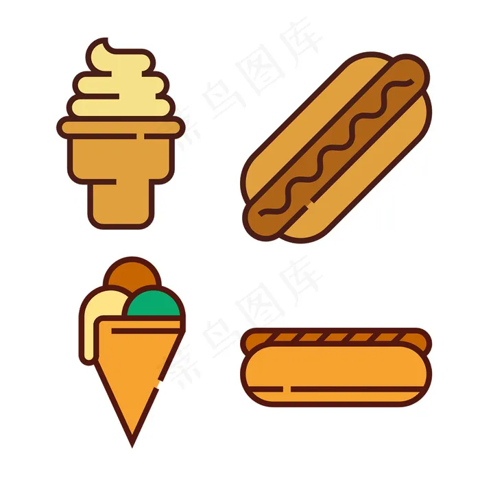 美食手绘icon图标