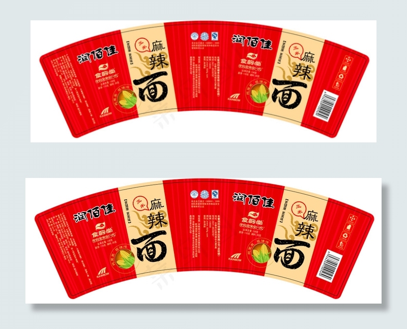 玉米粉玉米麻辣面扇形片带刀线制作印...eps,ai矢量模版下载